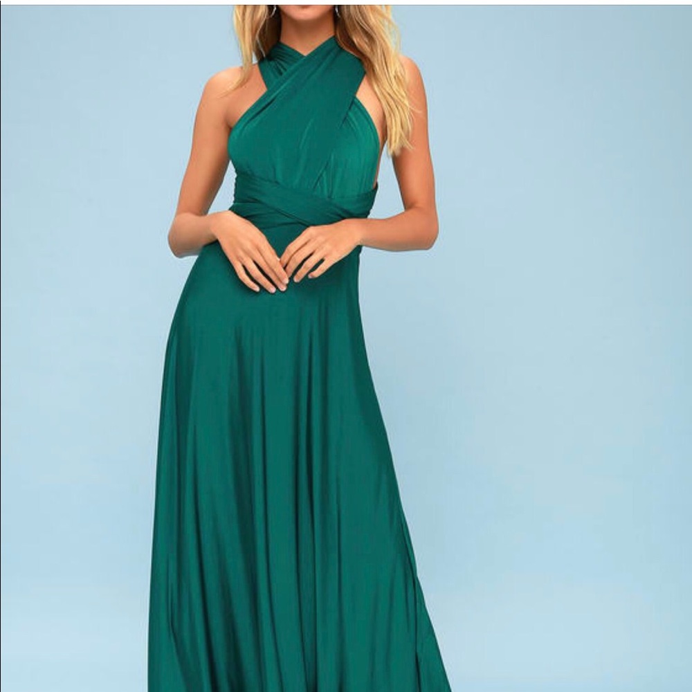 Lulu’s Convertible Emerald Green Maxi Dress